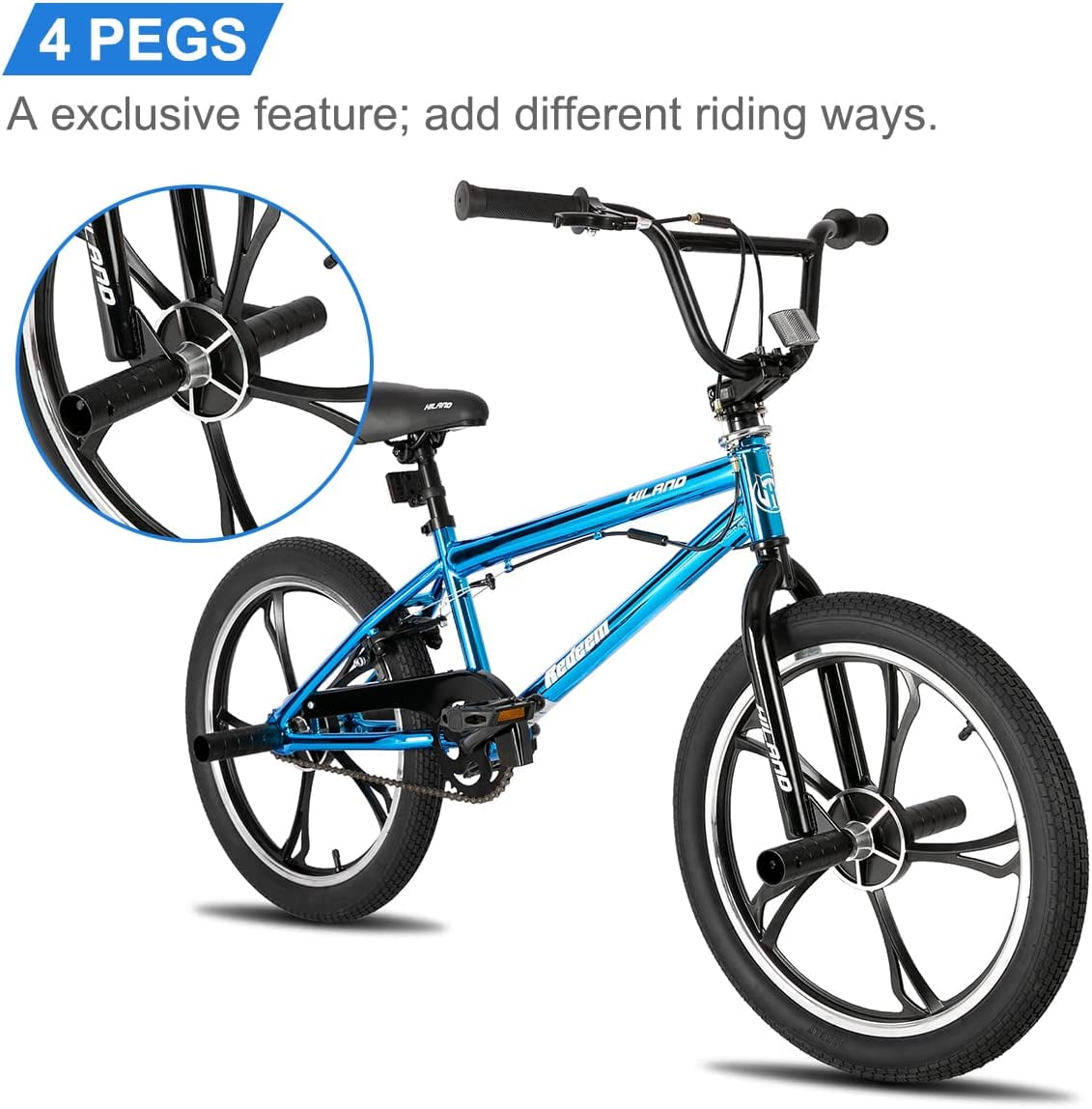 Hiland 20 Inch Boys' or Girls' BMX Bike, Kids' Bicycle
