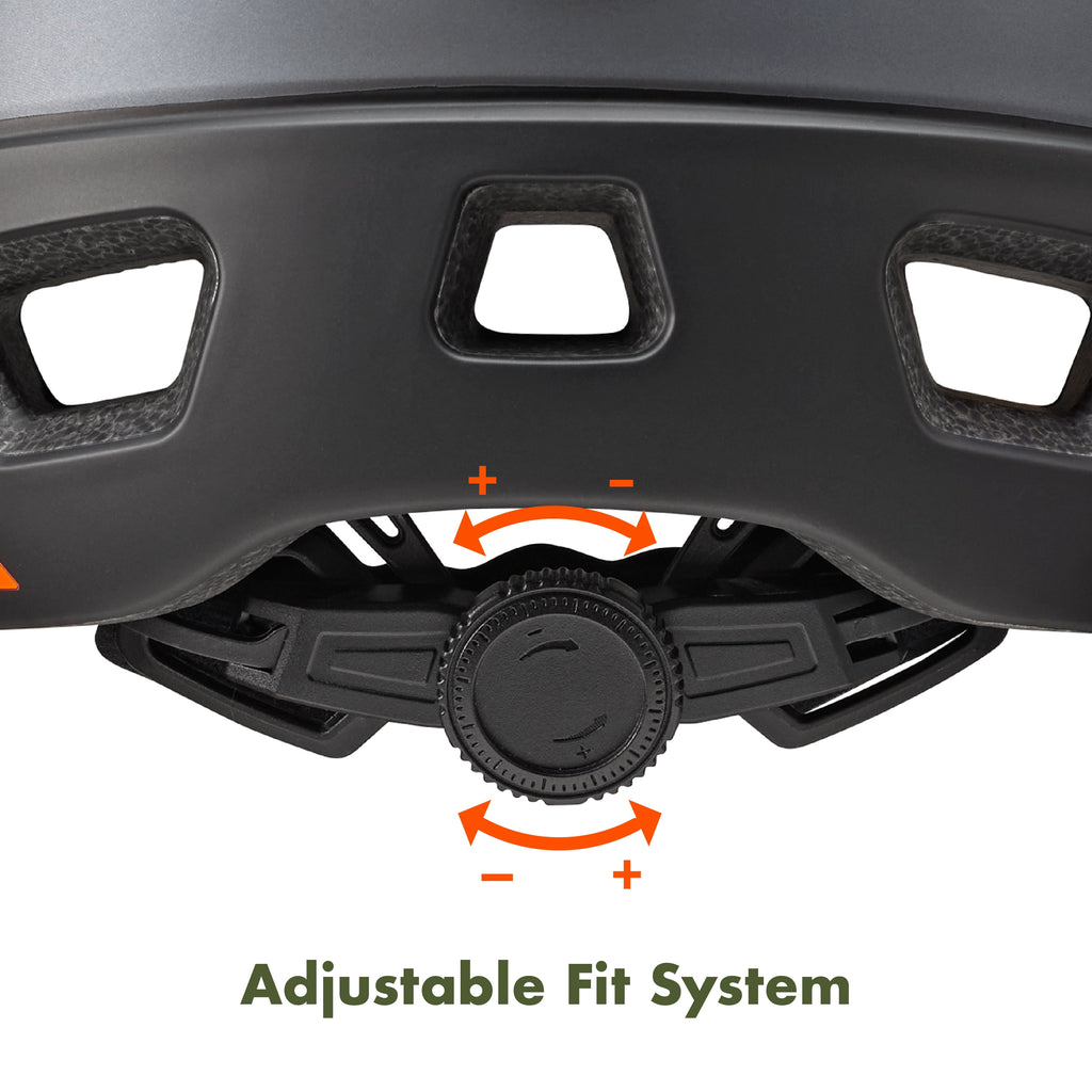 Ozark Trail Adult Bike Helmet with Rechargeable Rear Light-Up, Black, 9 Modes, Ages 14+