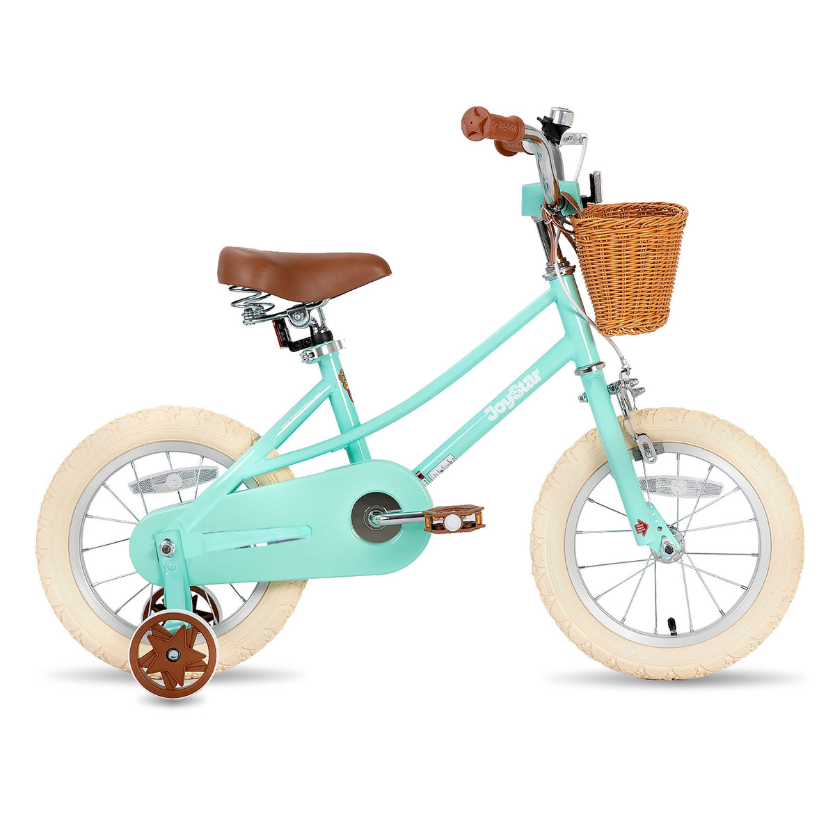 JOYSTAR 14 Inch Girls Bike with Training Wheels & Basket for Ages 3-5, Purple