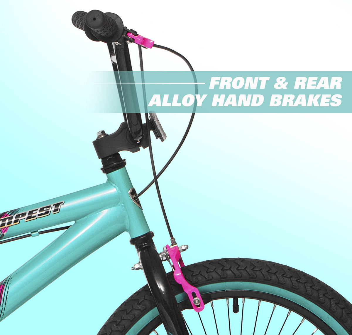 20" Kent Tempest BMX Bicycle, Fits Riders 4'2" - 5', Black/Aqua, Child, Unisex