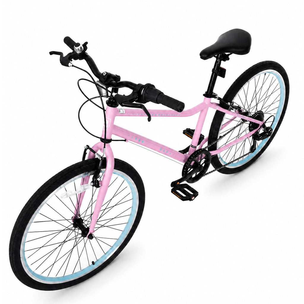 Hykolity 20-in Kid Mountain Bike 7 Speed Bicycles for Kids Bikes MTB Children Ages 8-13 Tween Fits Riders 48-60 Adjustable Seat Dual Brake Outdoor Cycling, Pink