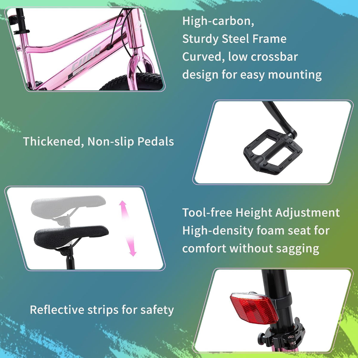 Akaber Kids Bike for Girls 6-11, 20 Inch Mountain Bike for Kids with High Carbon Steel, Dual Disc Brakes and Kickstand