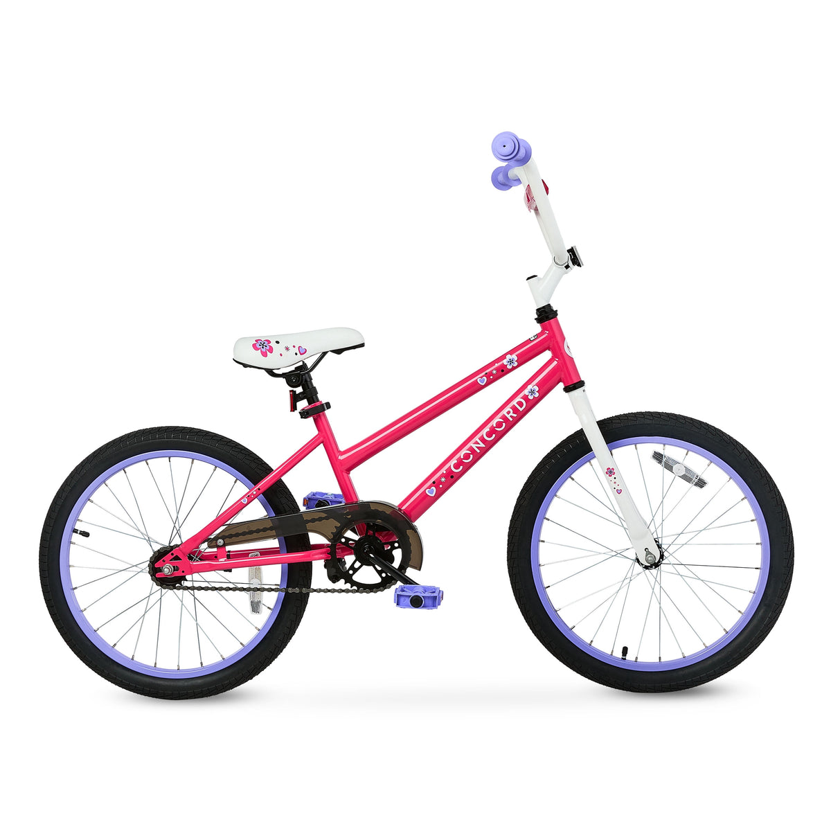 Concord 20 Inch Kids' Bike, Pink and Purple, Unisex, Fits Riders 44 to 56 Inches Tall
