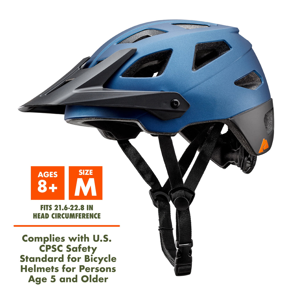 Ozark Trail Adult Bike Helmet with Rechargeable Rear Light-Up, Black, 9 Modes, Ages 14+
