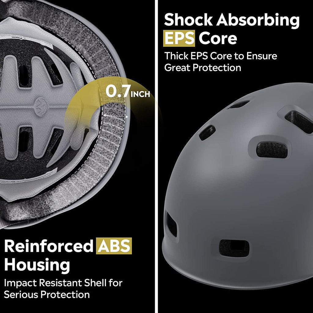 OutdoorMaster Skateboard Cycling Helmet - Two Removable Liners Ventilation Multi-Sport Scooter Roller Skate Inline Skating Rollerblading for Kids, Youth & Adults