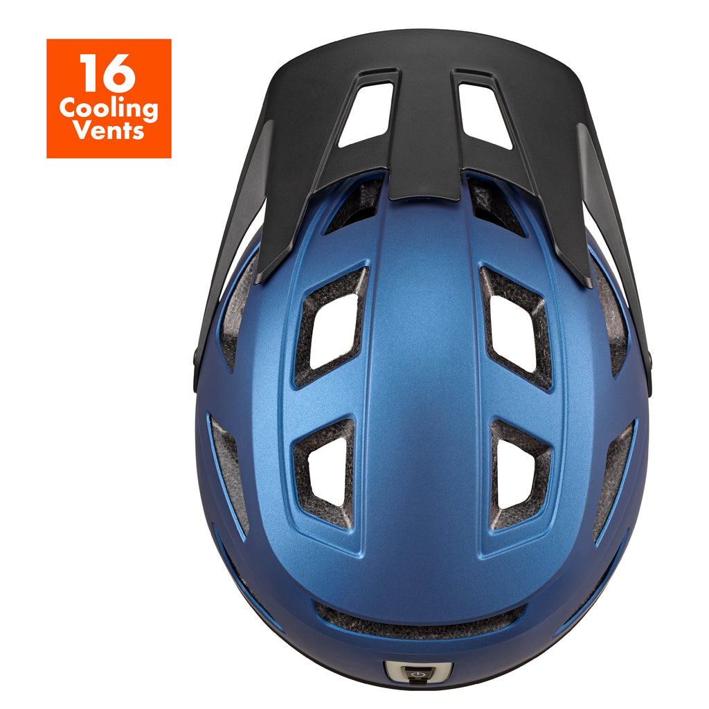 Ozark Trail Adult Bike Helmet with Rechargeable Rear Light-Up, Black, 9 Modes, Ages 14+
