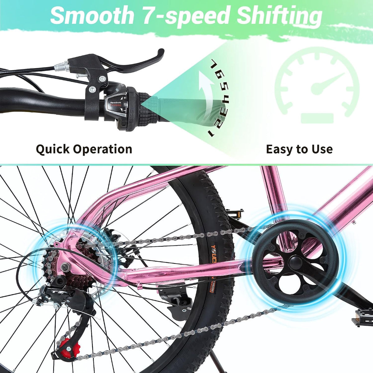 Akaber Kids Bike for Girls 6-11, 20 Inch Mountain Bike for Kids with High Carbon Steel, Dual Disc Brakes and Kickstand