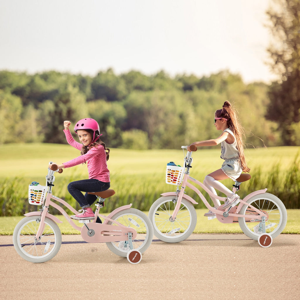 Costway 18'' Kids Bike Toddler Bicycle with Training Wheel Kickstand for 4-8 Years Old Pink