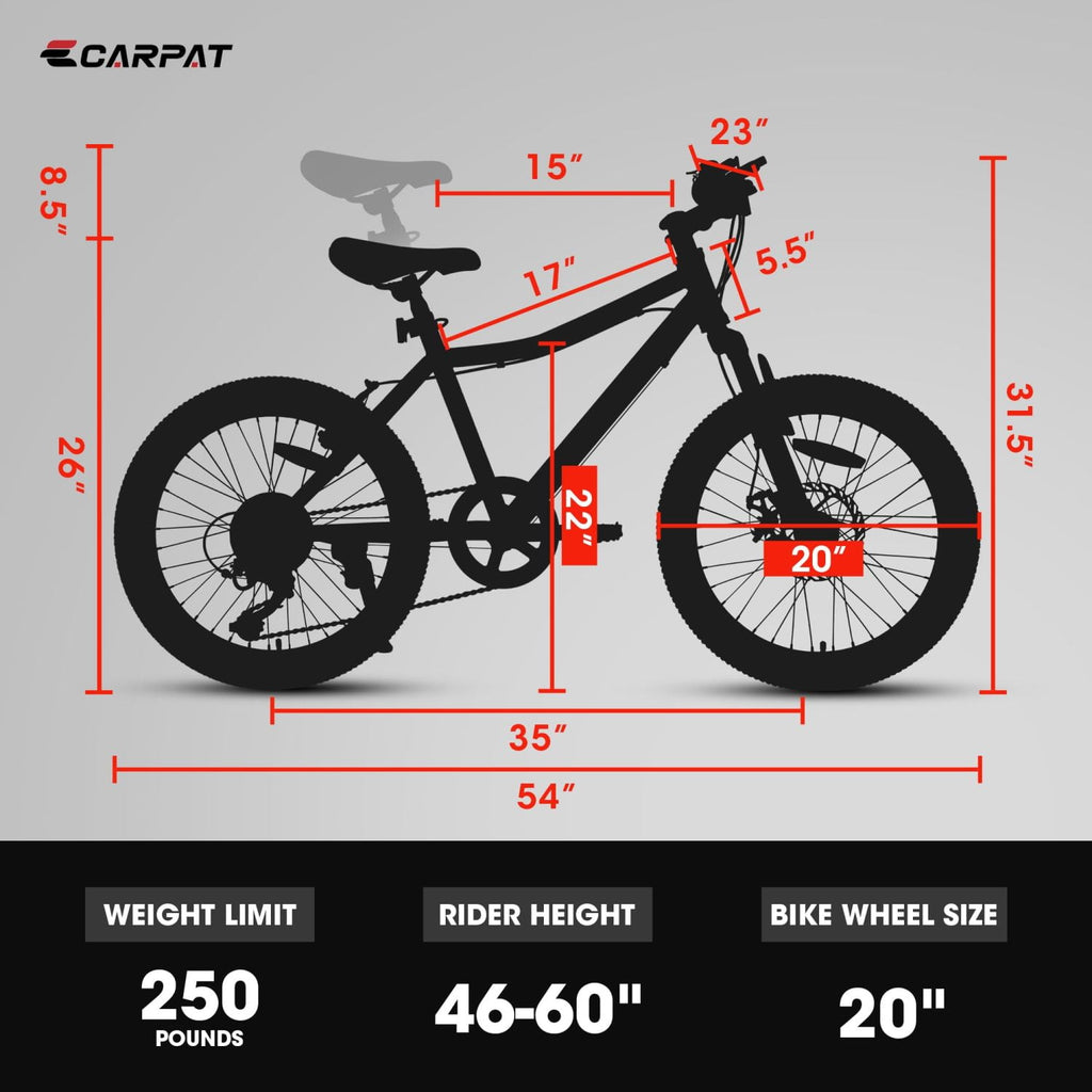 Ambifirner 20" City Bike with Adjustable Saddle & Kickstand Steel Frame