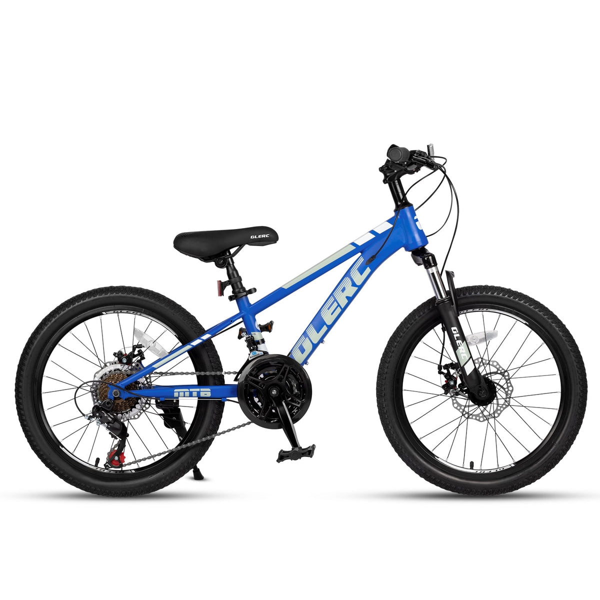 Glerc Skyline 24 Inch Kids Mountain Bike for Boys Girls 10 11 12 13 14 Years Old, 21-Speed Kid Bicycle with Front Suspension & Dual Disc Brakes & Rugged Frame, Black