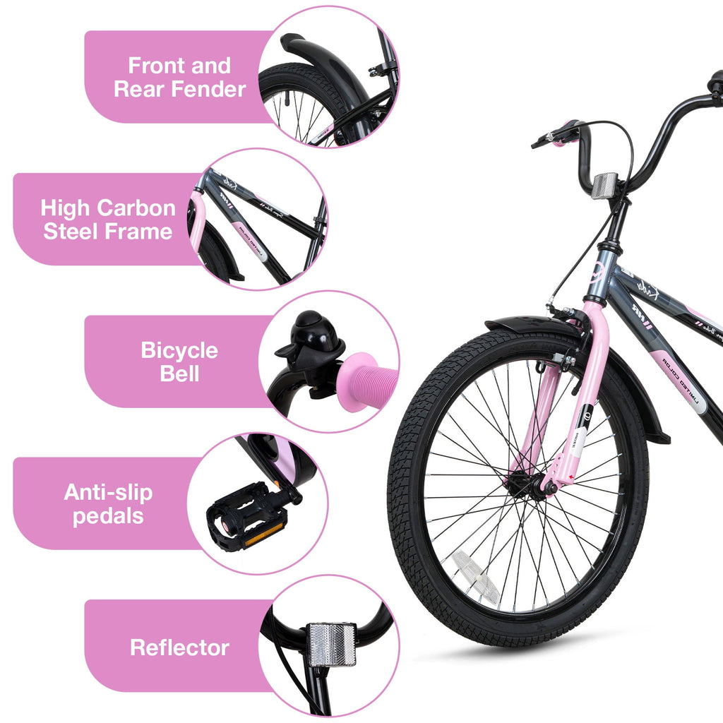 Hykolity Kids Bike, 16 Inch Children Bicycle for Boys & Girls Ages 4-6 Years Old, Rider Height 38-48 Inch, Sport Bike BMX Freestyle Handlebar Black Green