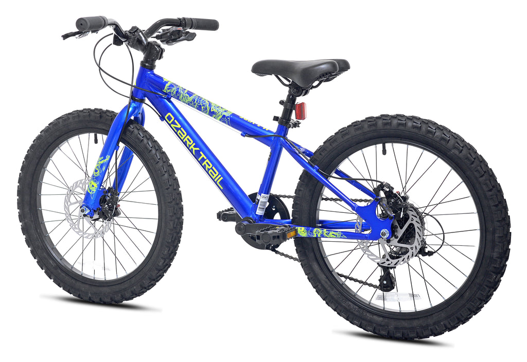 Ozark Trail 20 in Mountain Bicycle, 7-Speed, Small frame, Fits Riders 3 ft 11 in-4 ft 4 in, Child, Unisex, Blue