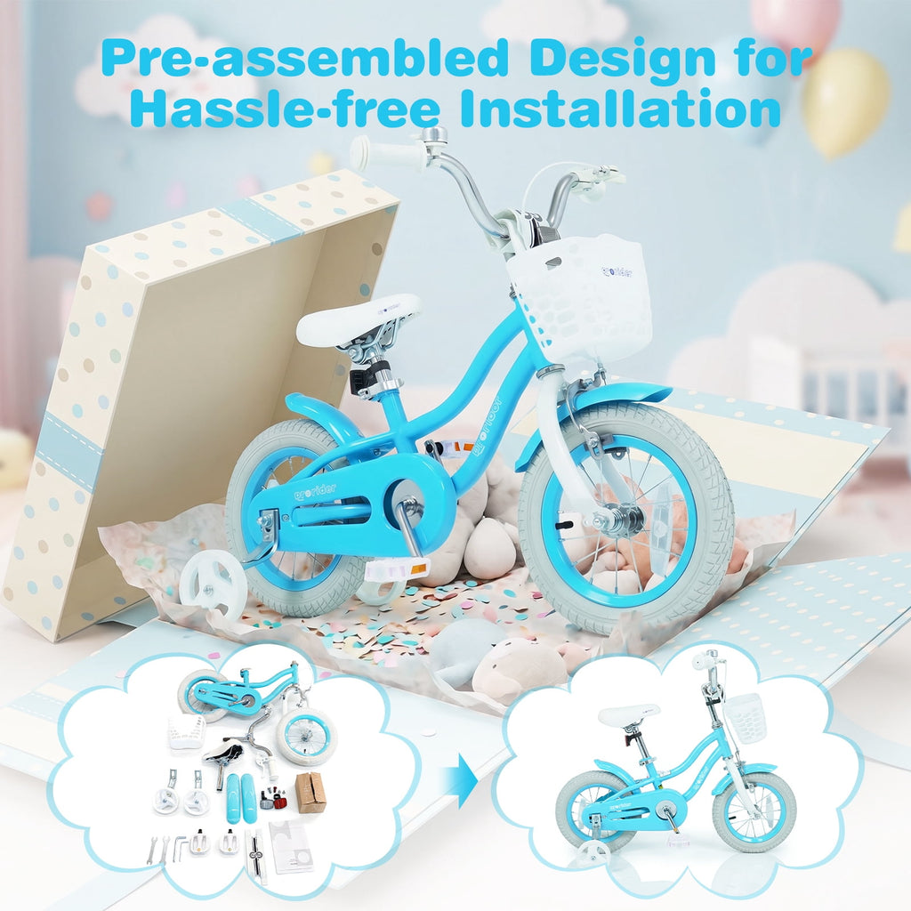 Costway 18'' Kids Bike Toddler Bicycle with Training Wheel Kickstand for 4-8 Years Old Pink