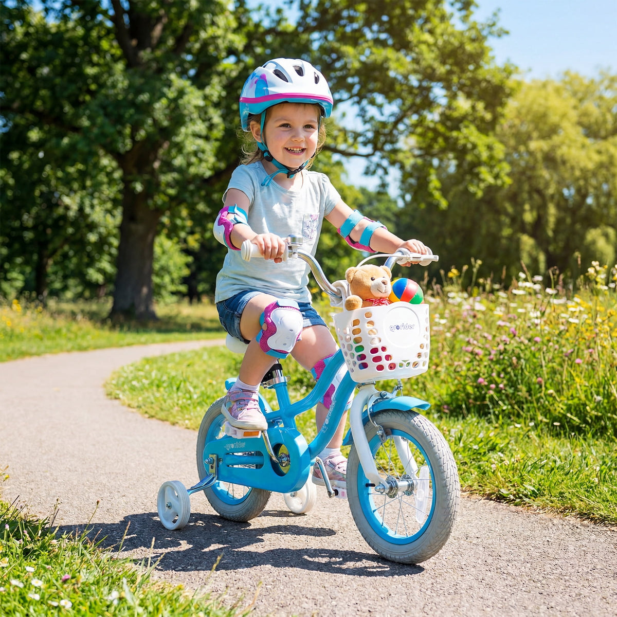 Costway 18'' Kids Bike Toddler Bicycle with Training Wheel Kickstand for 4-8 Years Old Pink