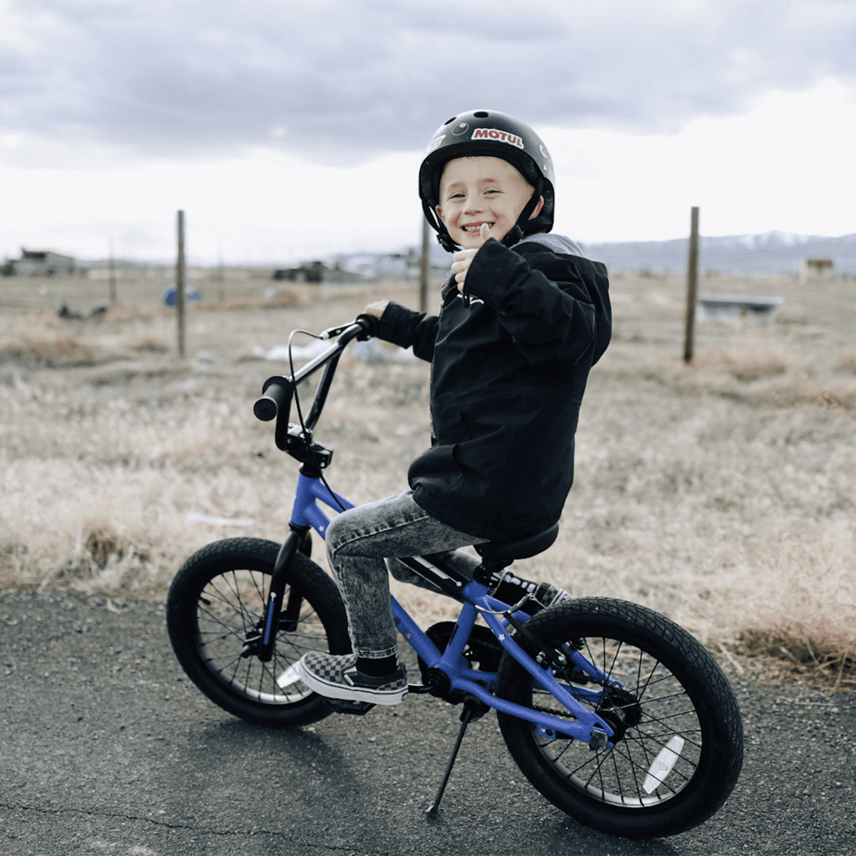 Glerc 14 Inch Little Kids Bike BMX Style Bicycle with Training Wheels Coaster Brake for 3 4 5 Years Old Boys Girls, Blue