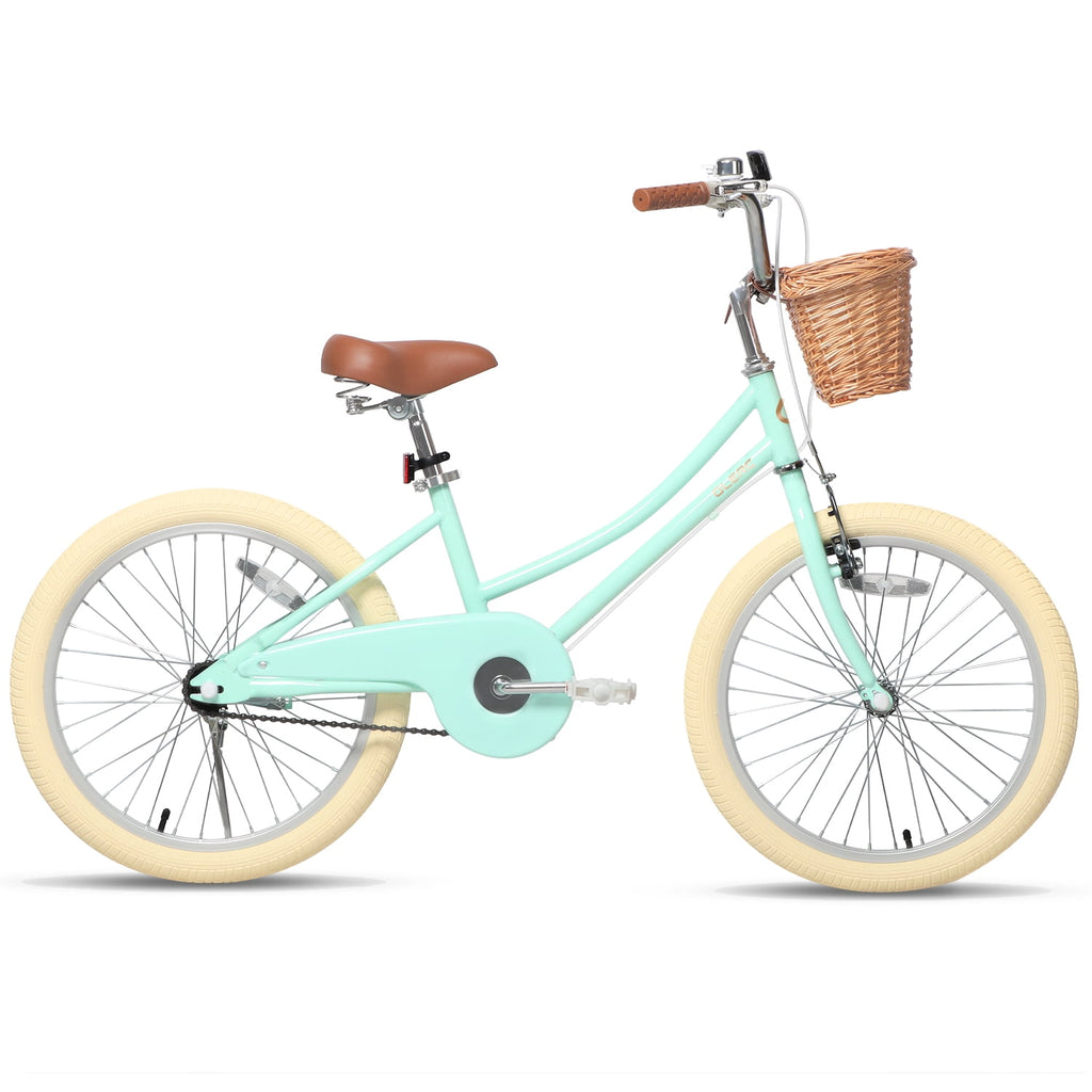 Glerc Little Miss 12 Inch Kids Bike for Girls Ages 2‑4, Retro Bicycle with Training Wheels & Basket, Pink