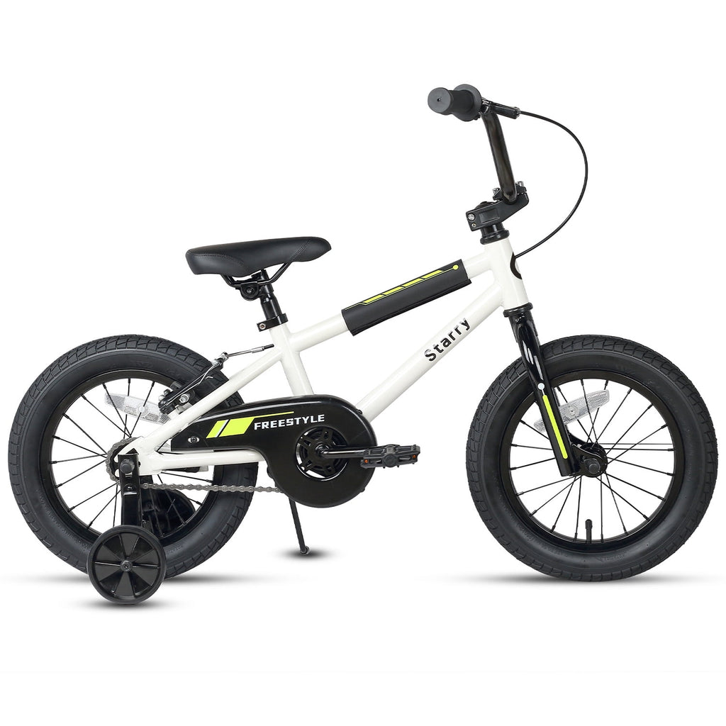 Glerc 14 Inch Little Kids Bike BMX Style Bicycle with Training Wheels Coaster Brake for 3 4 5 Years Old Boys Girls, Blue