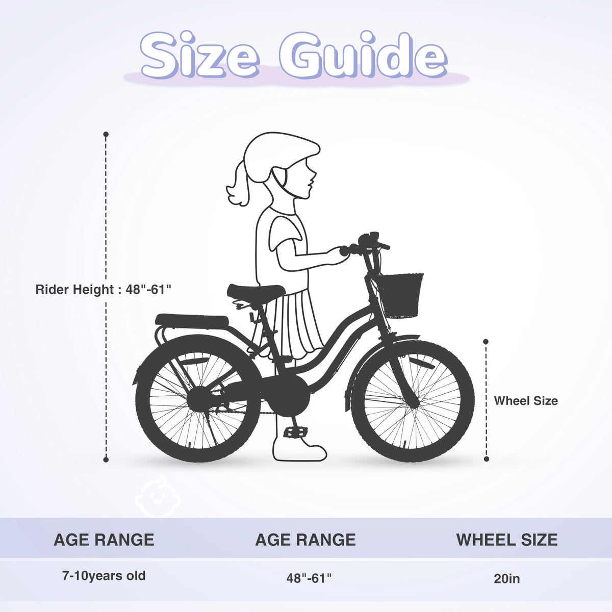 Aukfa 20" Girls Bike with Basket – Kids Bicycle for Ages 7-12, Front & Rear Brakes,Pink