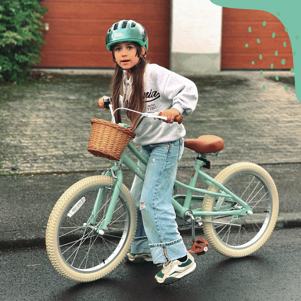 JOYSTAR 14 Inch Girls Bike with Training Wheels & Basket for Ages 3-5, Purple