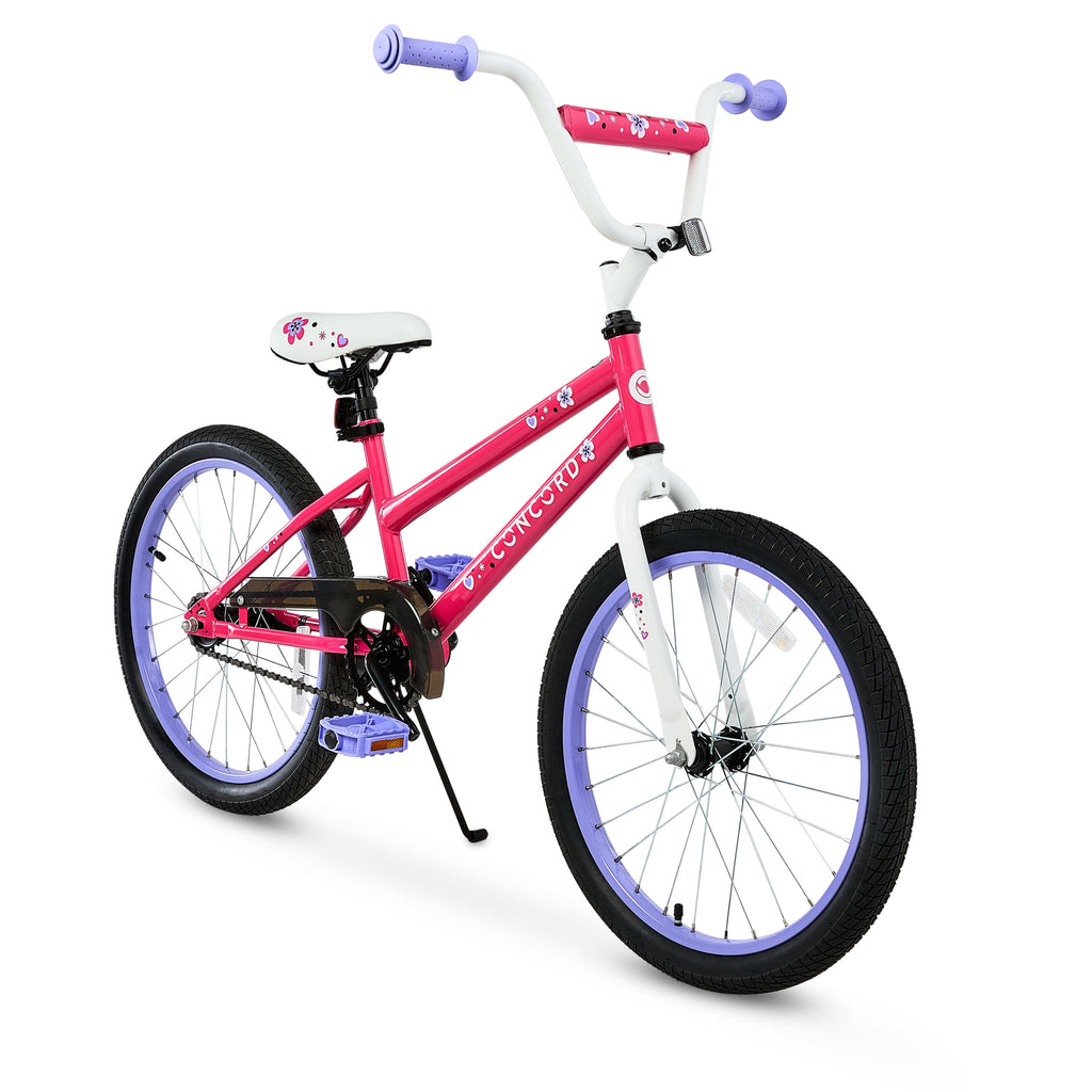 Concord 20 Inch Kids' Bike, Pink and Purple, Unisex, Fits Riders 44 to 56 Inches Tall