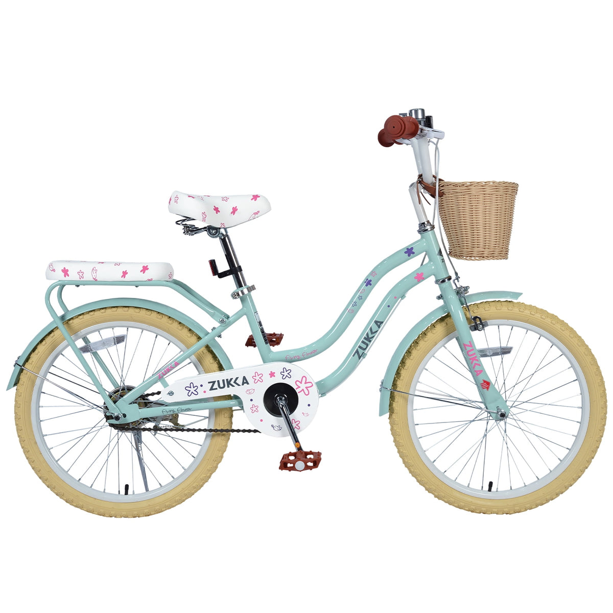 Aukfa 20" Girls Bike with Basket – Kids Bicycle for Ages 7-12, Front & Rear Brakes,Pink