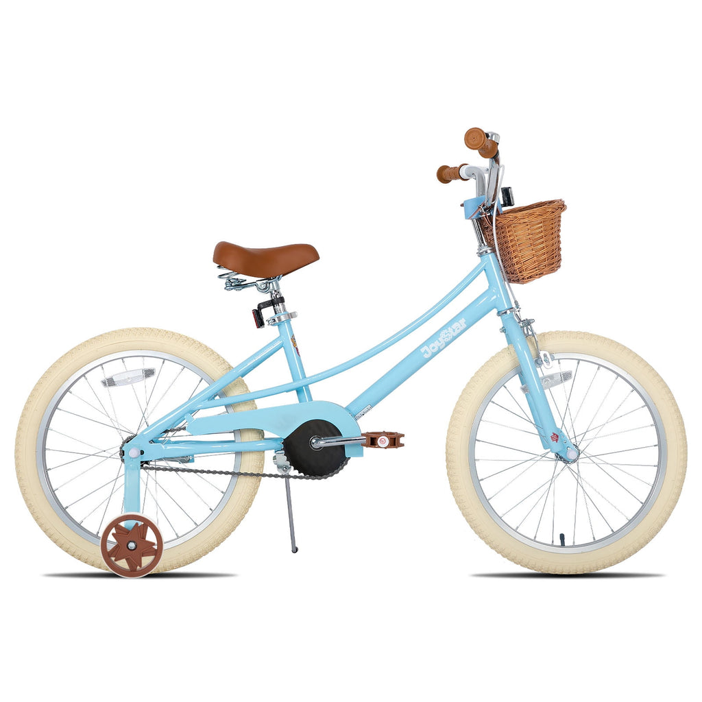 JOYSTAR 14 Inch Girls Bike with Training Wheels & Basket for Ages 3-5, Purple