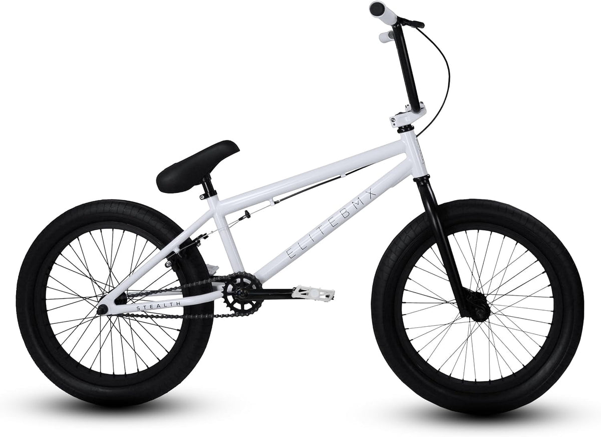 Elite BMX Bicycle 20” Freestyle Bike - Stealth Black Ideal for Ages 7 to 18 Years