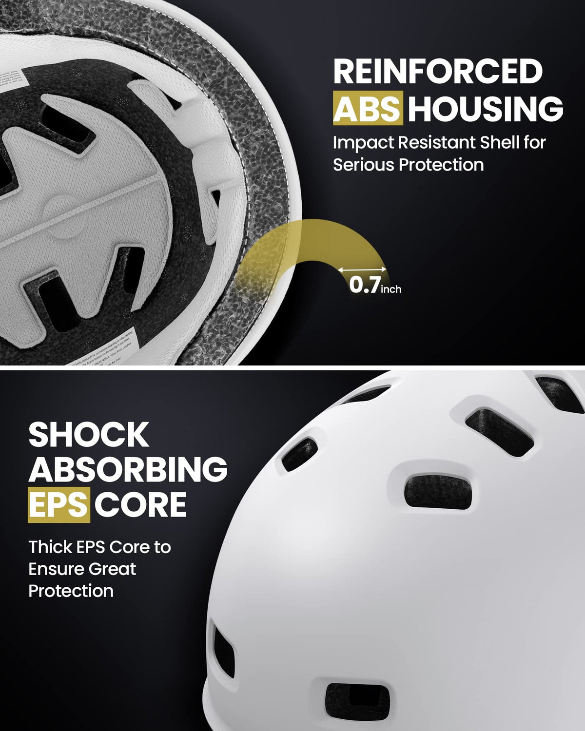 OutdoorMaster Skateboard Cycling Helmet - Two Removable Liners Ventilation Multi-Sport Scooter Roller Skate Inline Skating Rollerblading for Kids, Youth & Adults