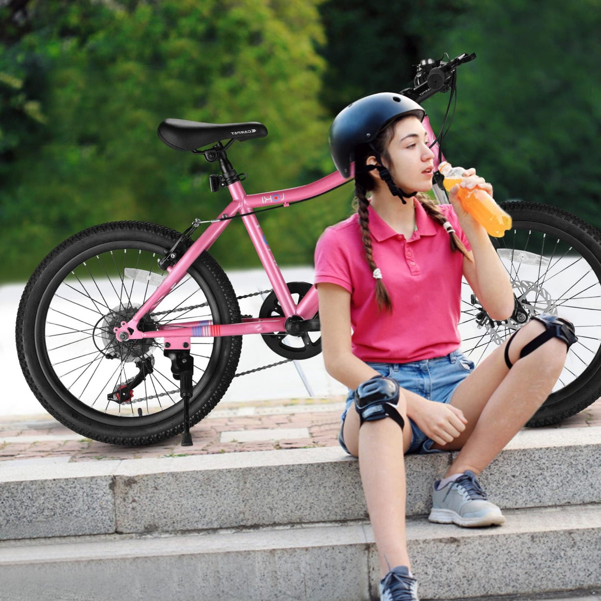 Ambifirner 20" City Bike with Adjustable Saddle & Kickstand Steel Frame