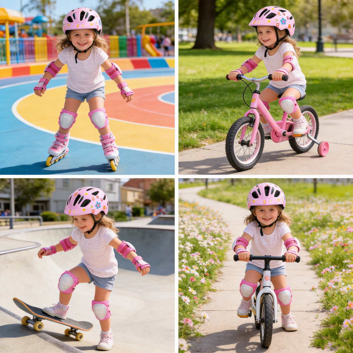 KORIMEFA Kids Bike Helmet Toddler Bicycles Helmets, Multi-Sport Protective Gear Set for 3-5-8-14 Years Boys Girls with Knee Elbow Pads Wrist Guards for Cycling,Skateboarding,Skating Scooter