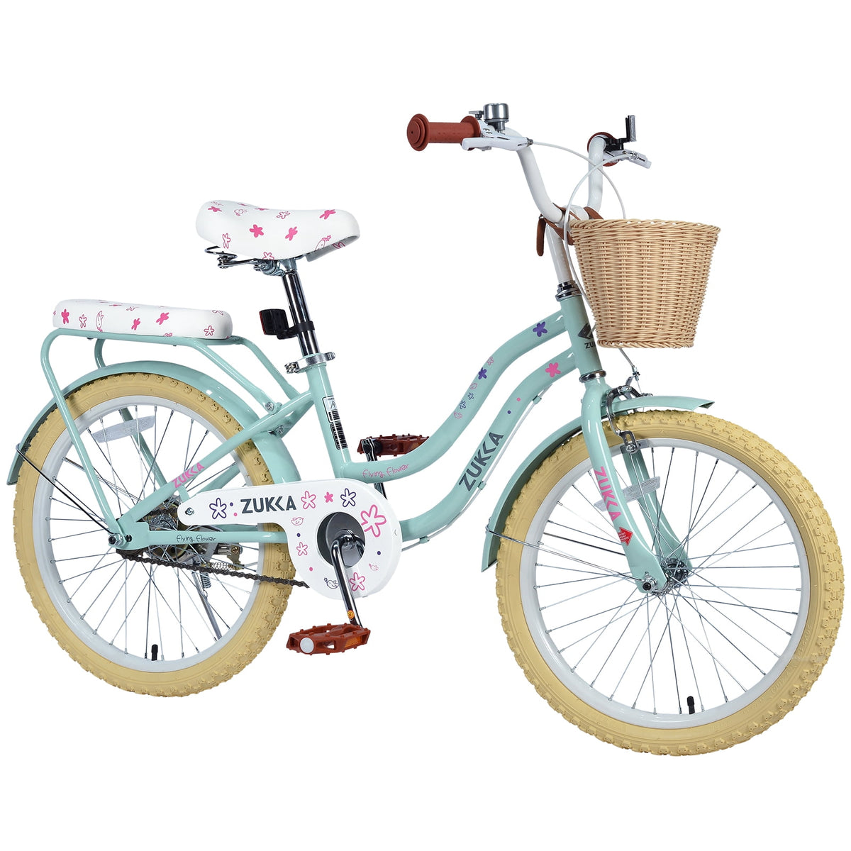 Aukfa 20" Girls Bike with Basket – Kids Bicycle for Ages 7-12, Front & Rear Brakes,Pink