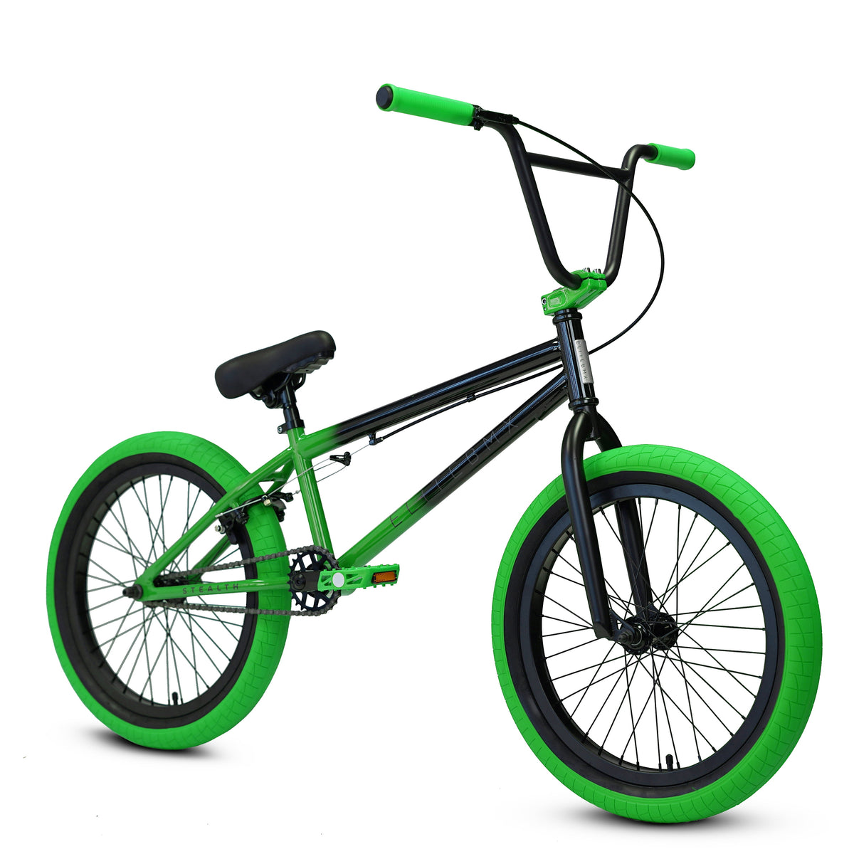 Elite BMX Bicycle 20” Freestyle Bike - Stealth Black Ideal for Ages 7 to 18 Years