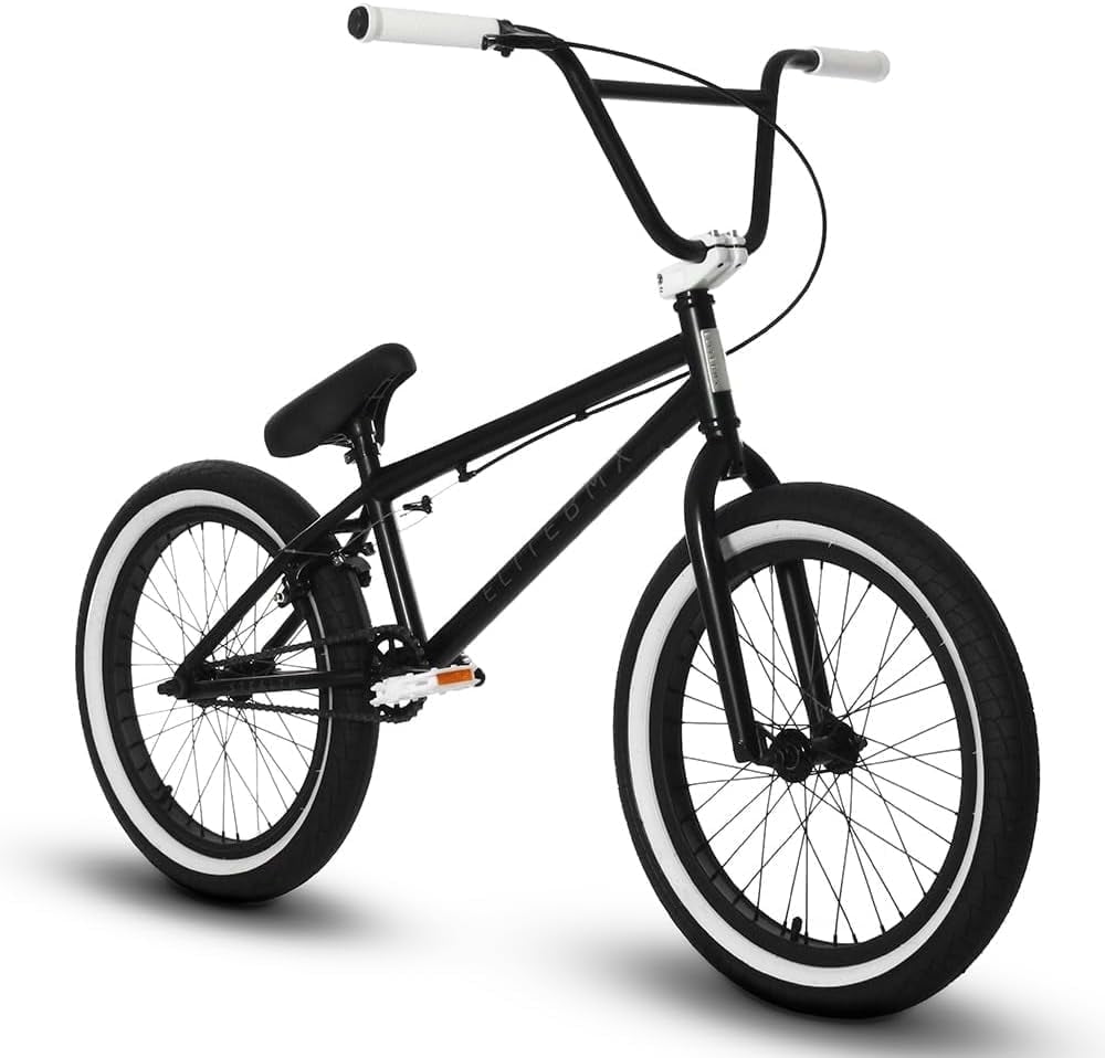 Elite BMX Bicycle 20” Freestyle Bike - Stealth Black Ideal for Ages 7 to 18 Years