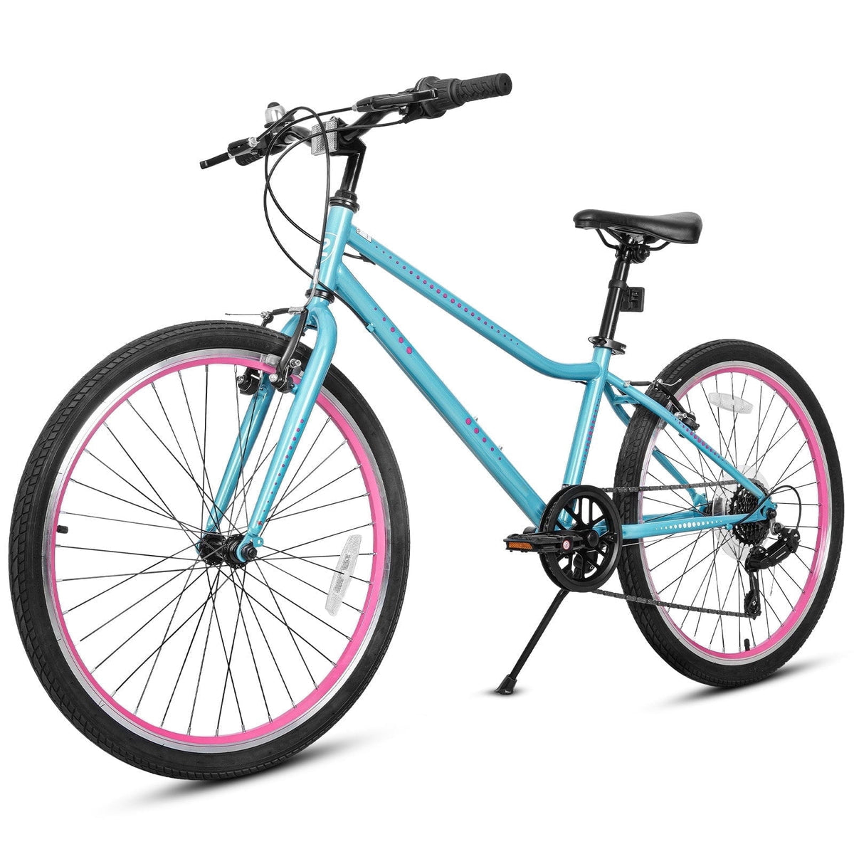 Hykolity 20-in Kid Mountain Bike 7 Speed Bicycles for Kids Bikes MTB Children Ages 8-13 Tween Fits Riders 48-60 Adjustable Seat Dual Brake Outdoor Cycling, Pink