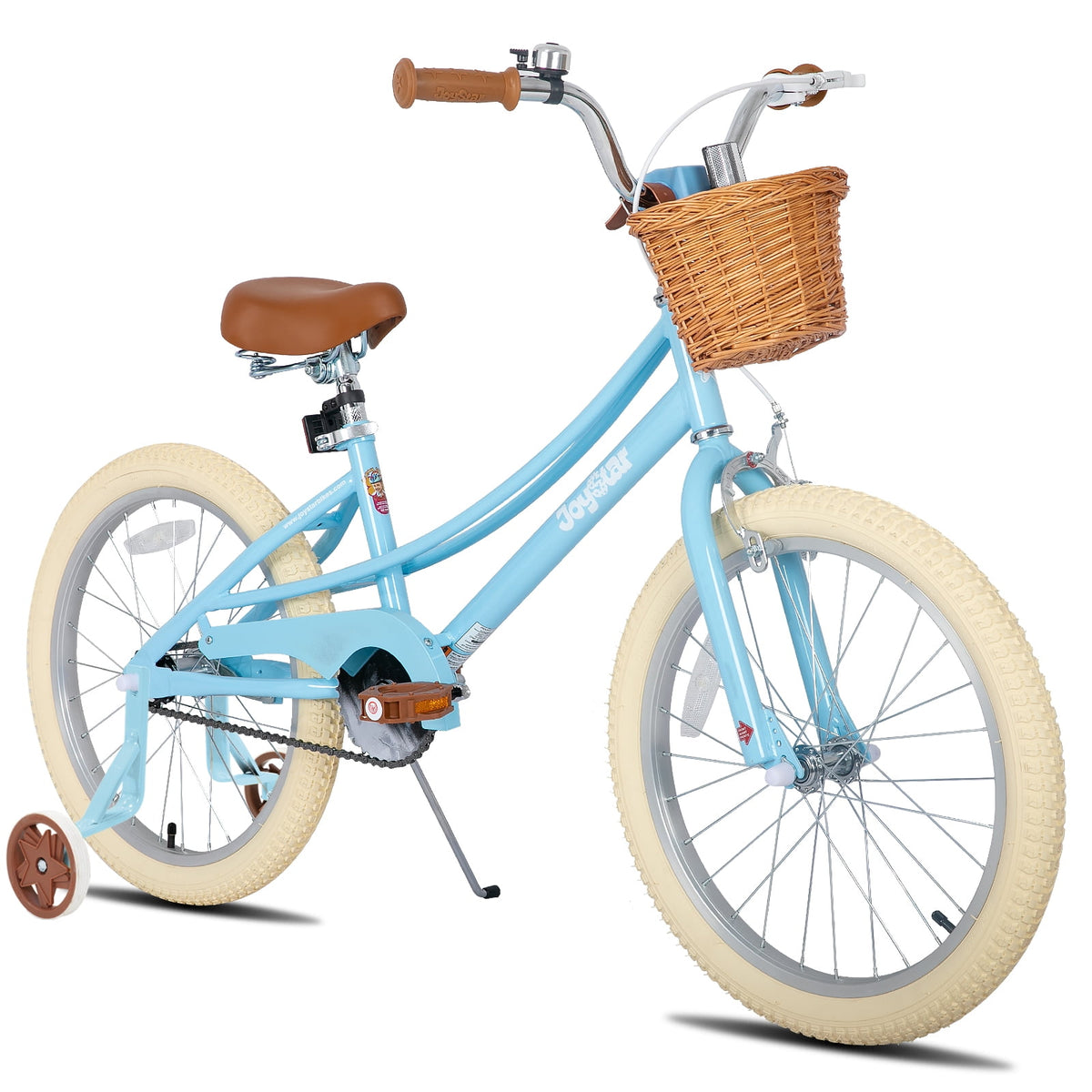 JOYSTAR 14 Inch Girls Bike with Training Wheels & Basket for Ages 3-5, Purple