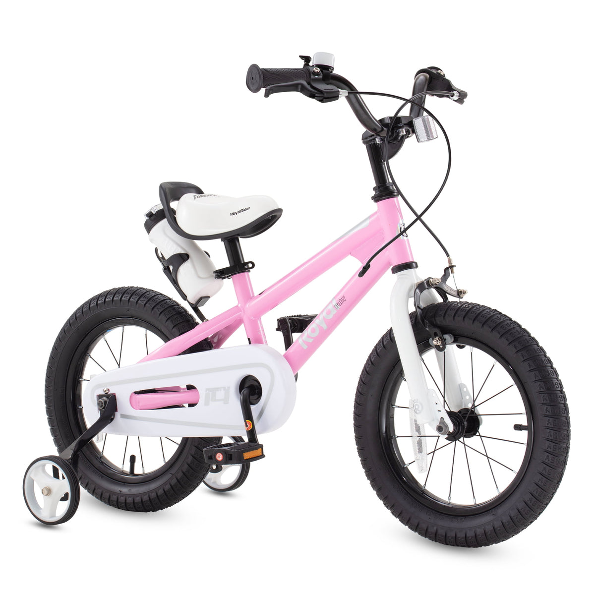 Royalbaby Boys Girls Kids Bike 14 In BMX Freestyle Blue 2 Hand Brakes Bicycles with Training Wheels Child Bicycle
