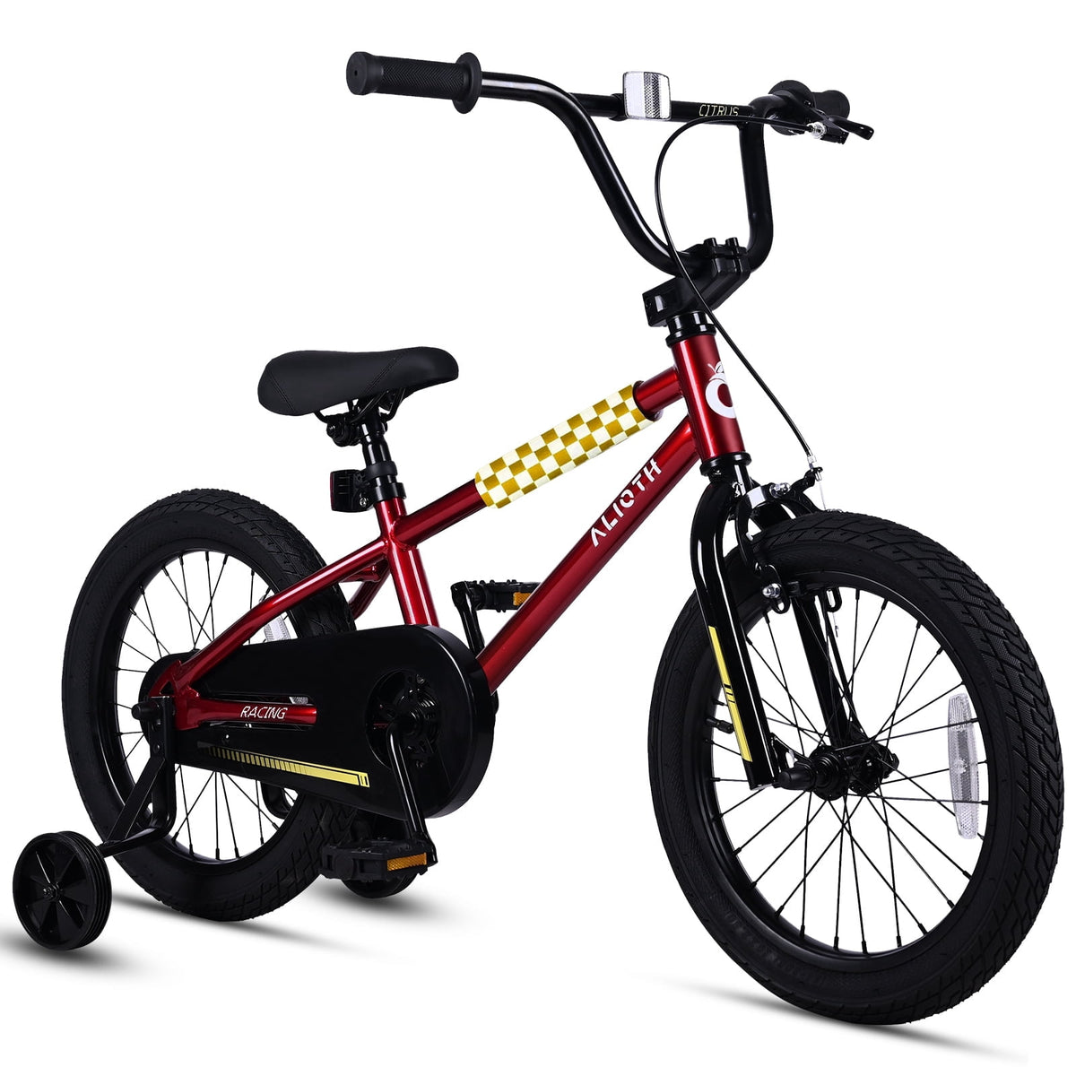 Vollsch BMX Style Kids Bike for 2-8 Years Old Boys Girls 16 Inches Toddlers Bicycle with Coaster Brake Training Wheels, Black
