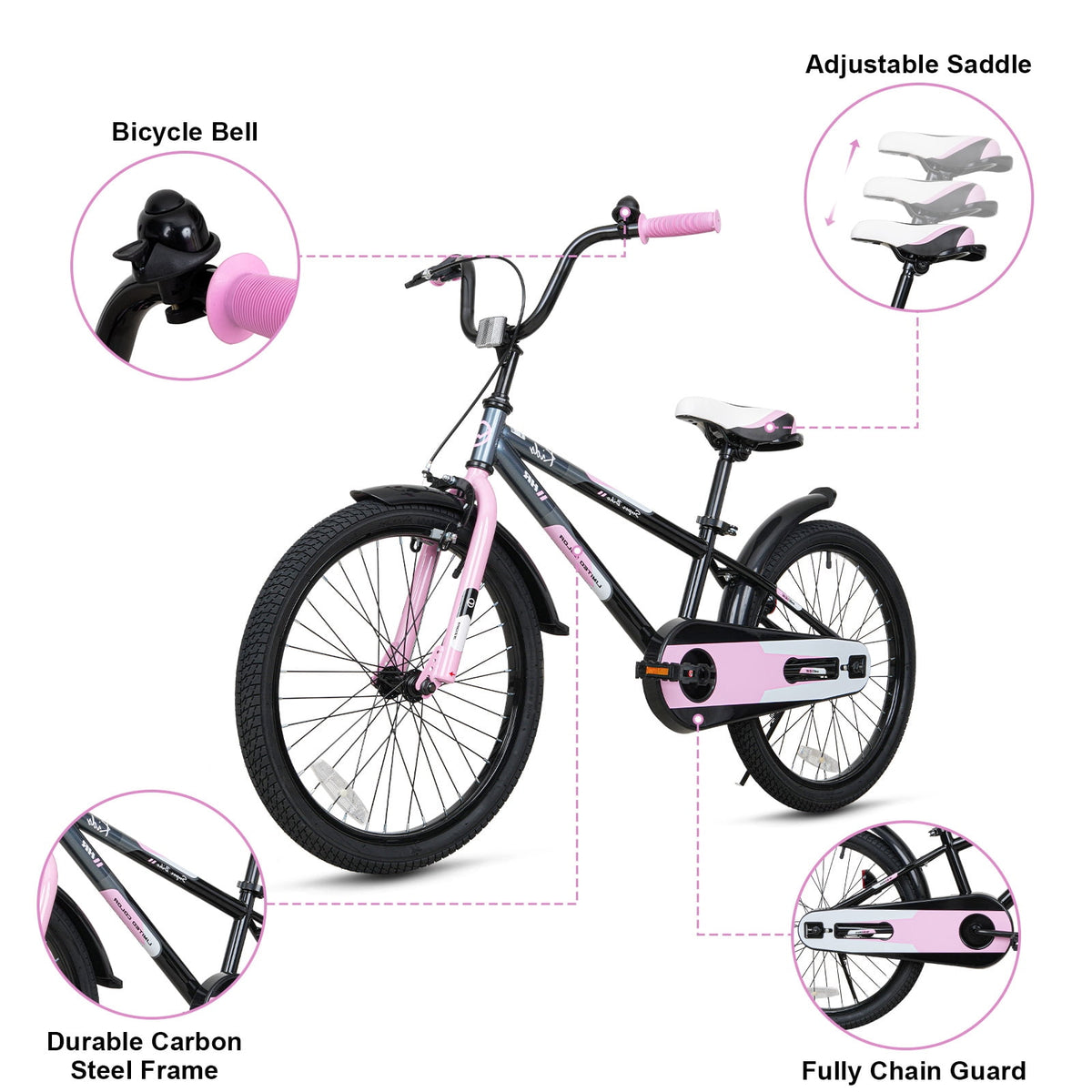 Hykolity Kids Bike, 16 Inch Children Bicycle for Boys & Girls Ages 4-6 Years Old, Rider Height 38-48 Inch, Sport Bike BMX Freestyle Handlebar Black Green