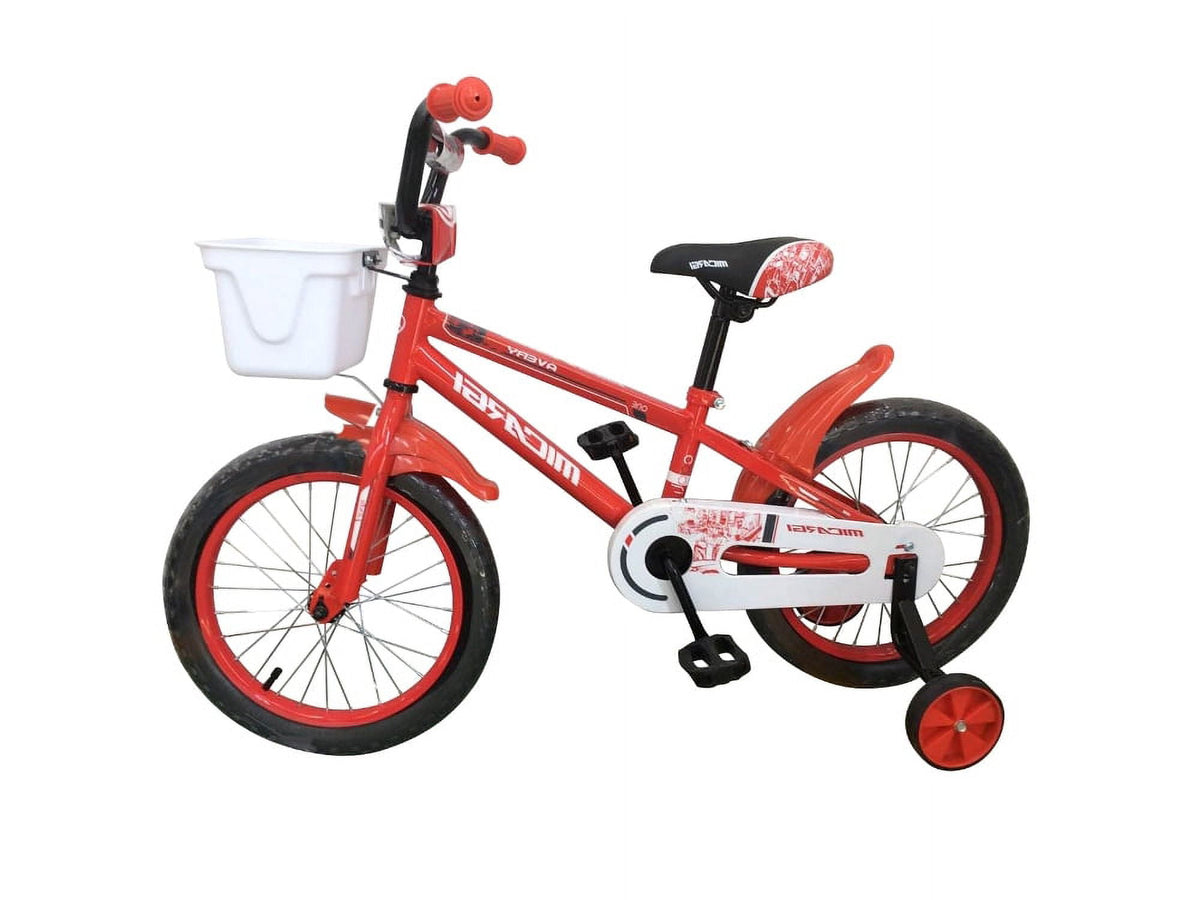 USToyOutlet 16" BMX Steel Frame Coaster Brake Bicycle One Piece Crank w/ Baskets & Fenders, Rims-Red Kid's Bike - Blue
