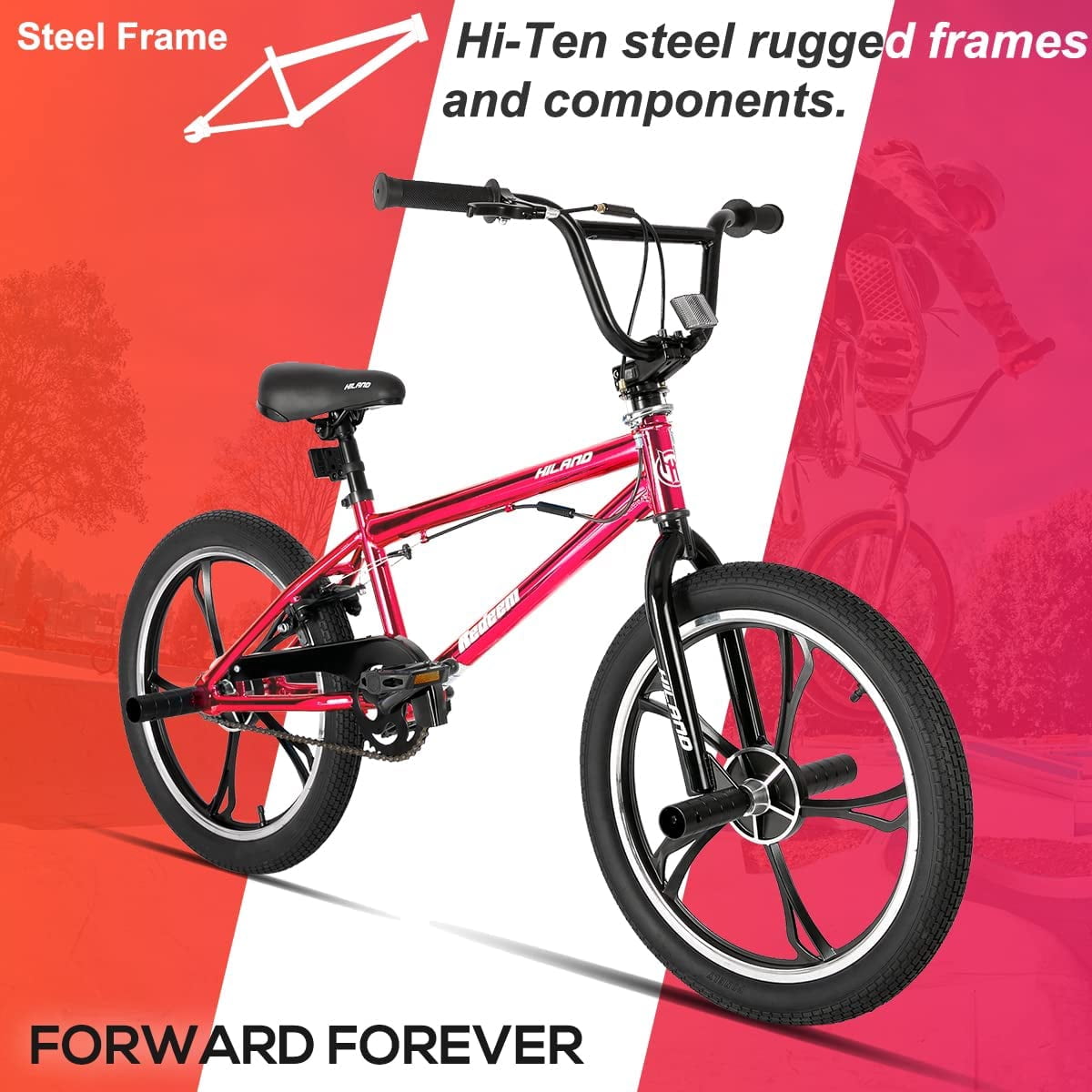 Hiland 20 Inch Boys' or Girls' BMX Bike, Kids' Bicycle