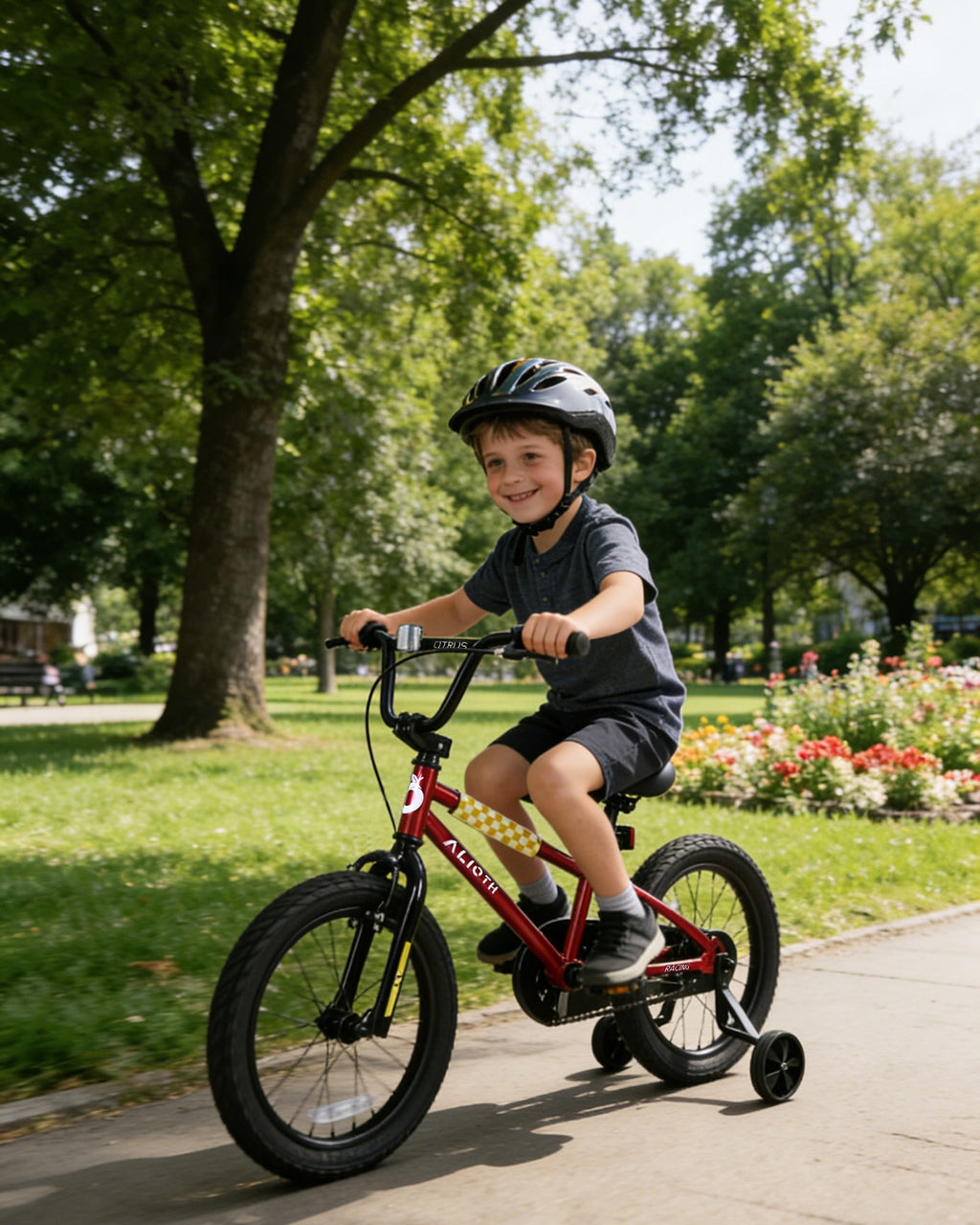 Vollsch BMX Style Kids Bike for 2-8 Years Old Boys Girls 16 Inches Toddlers Bicycle with Coaster Brake Training Wheels, Black