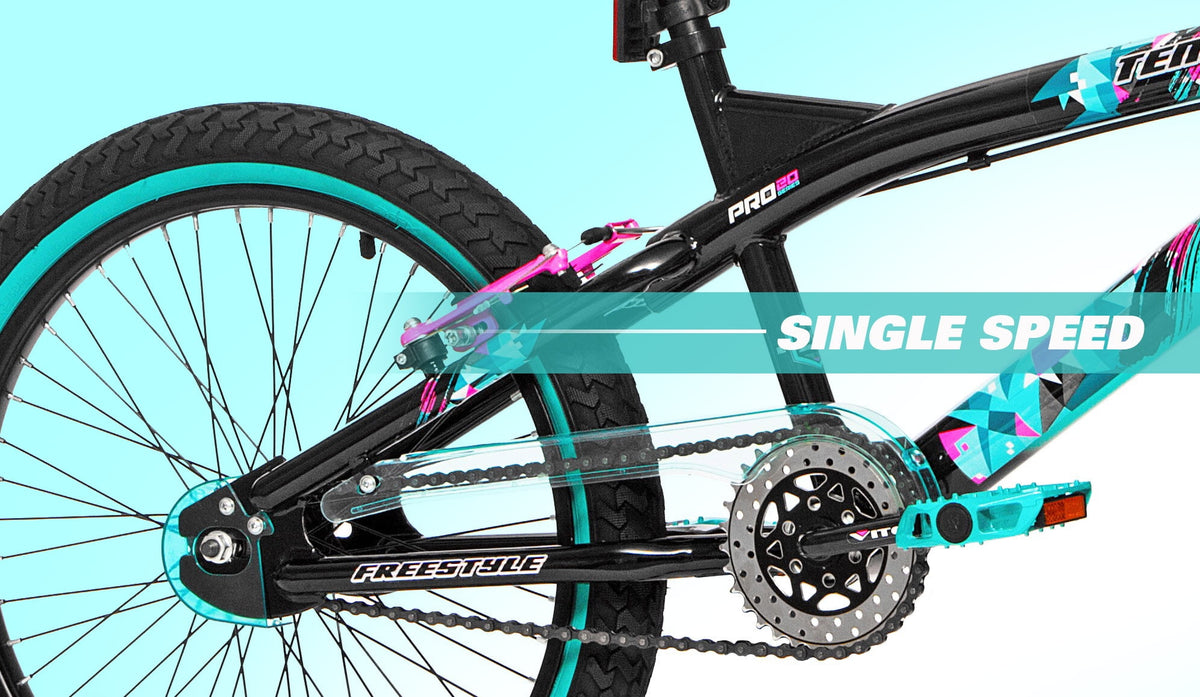 20" Kent Tempest BMX Bicycle, Fits Riders 4'2" - 5', Black/Aqua, Child, Unisex