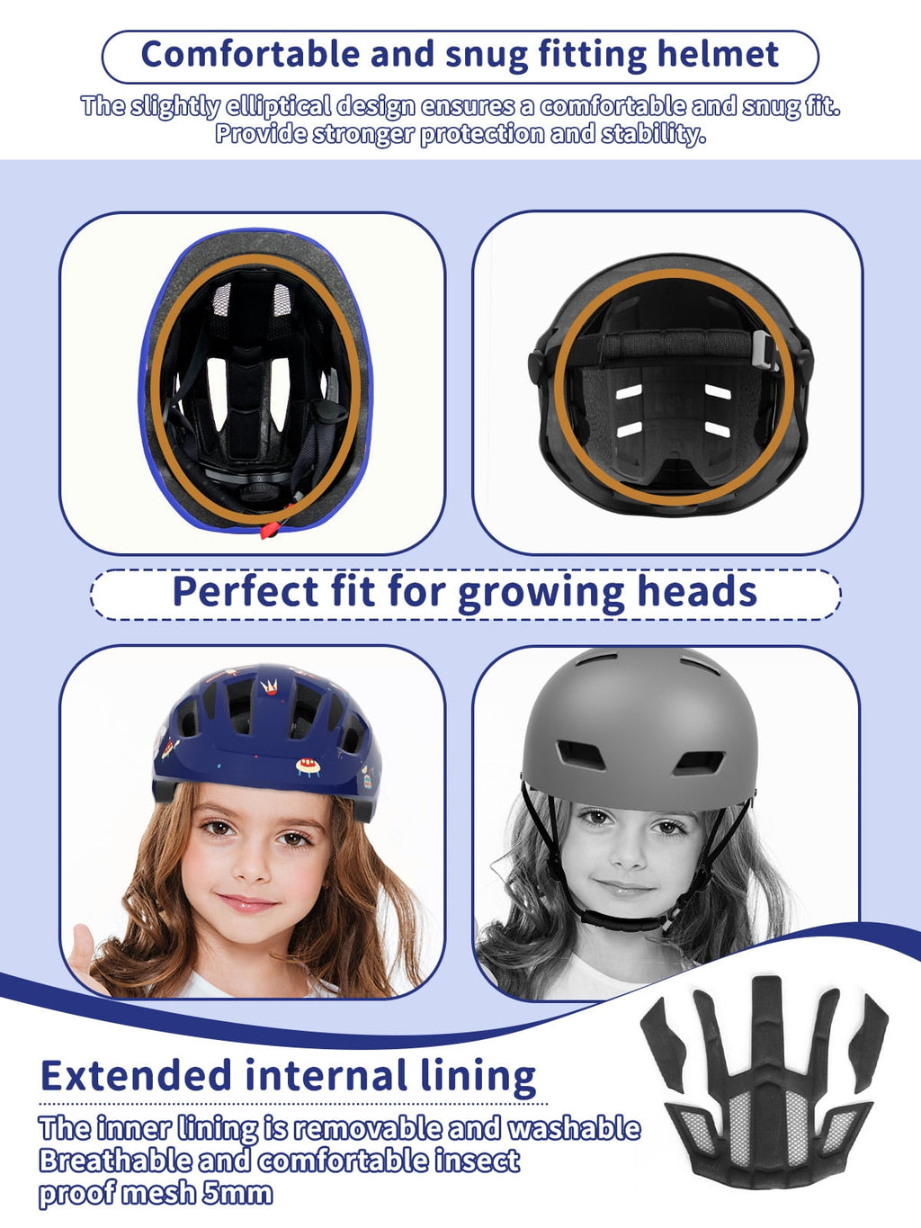 KORIMEFA Kids Bike Helmet Toddler Bicycles Helmets, Multi-Sport Protective Gear Set for 3-5-8-14 Years Boys Girls with Knee Elbow Pads Wrist Guards for Cycling,Skateboarding,Skating Scooter