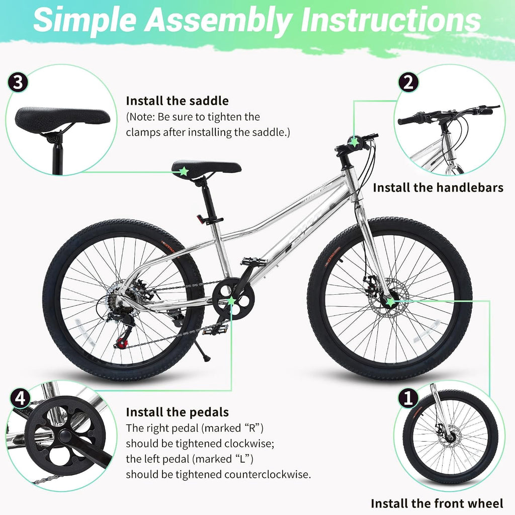 Akaber Kids Bike for Girls 6-11, 20 Inch Mountain Bike for Kids with High Carbon Steel, Dual Disc Brakes and Kickstand