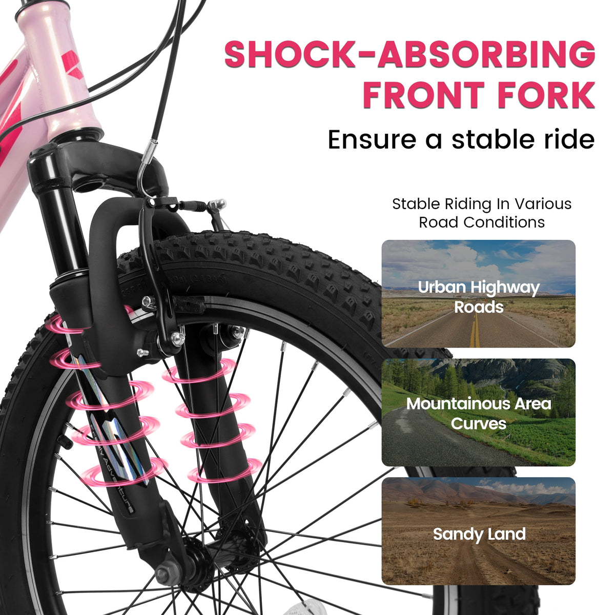 Ambifirner 20" City Bike with Adjustable Saddle & Kickstand Steel Frame