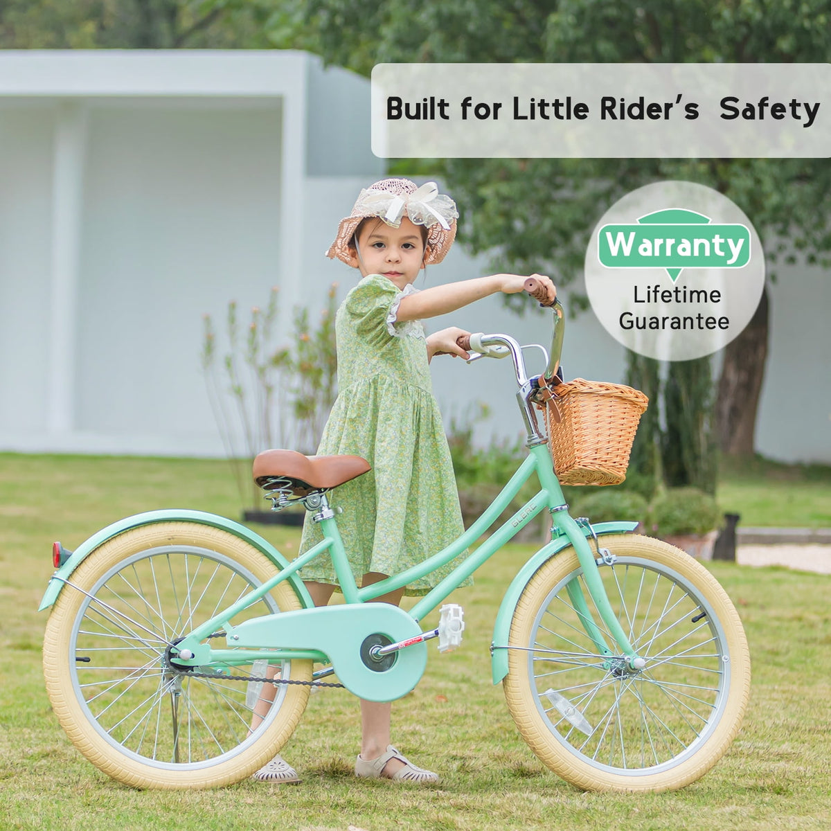 Glerc Little Molly 20 inch Kids Girls Bike for 7-13 Years Old Child,gifts, Mint Green