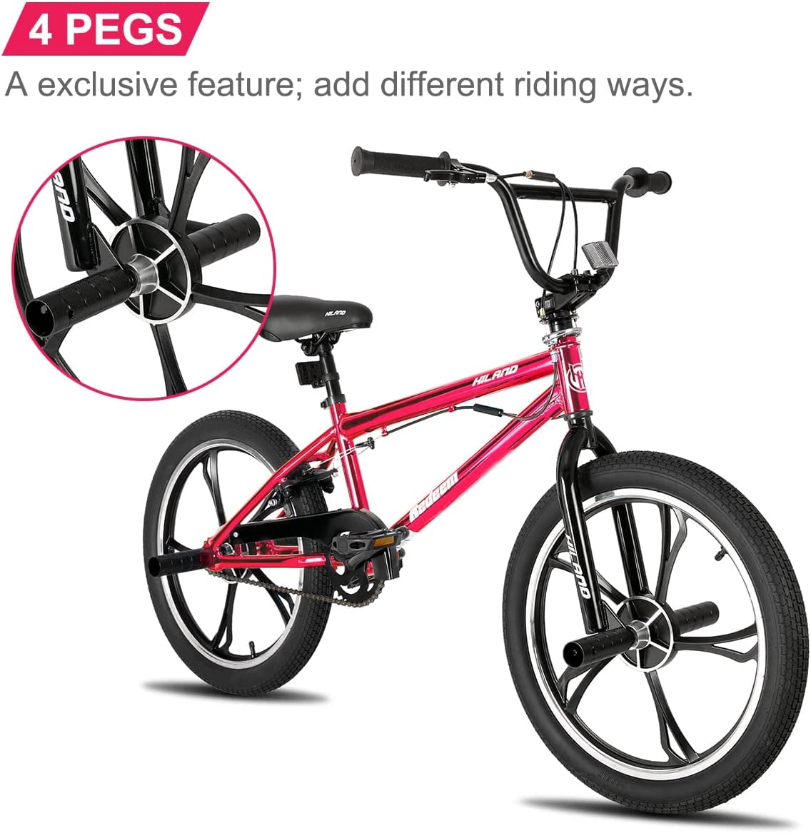 Hiland 20 Inch Boys' or Girls' BMX Bike, Kids' Bicycle