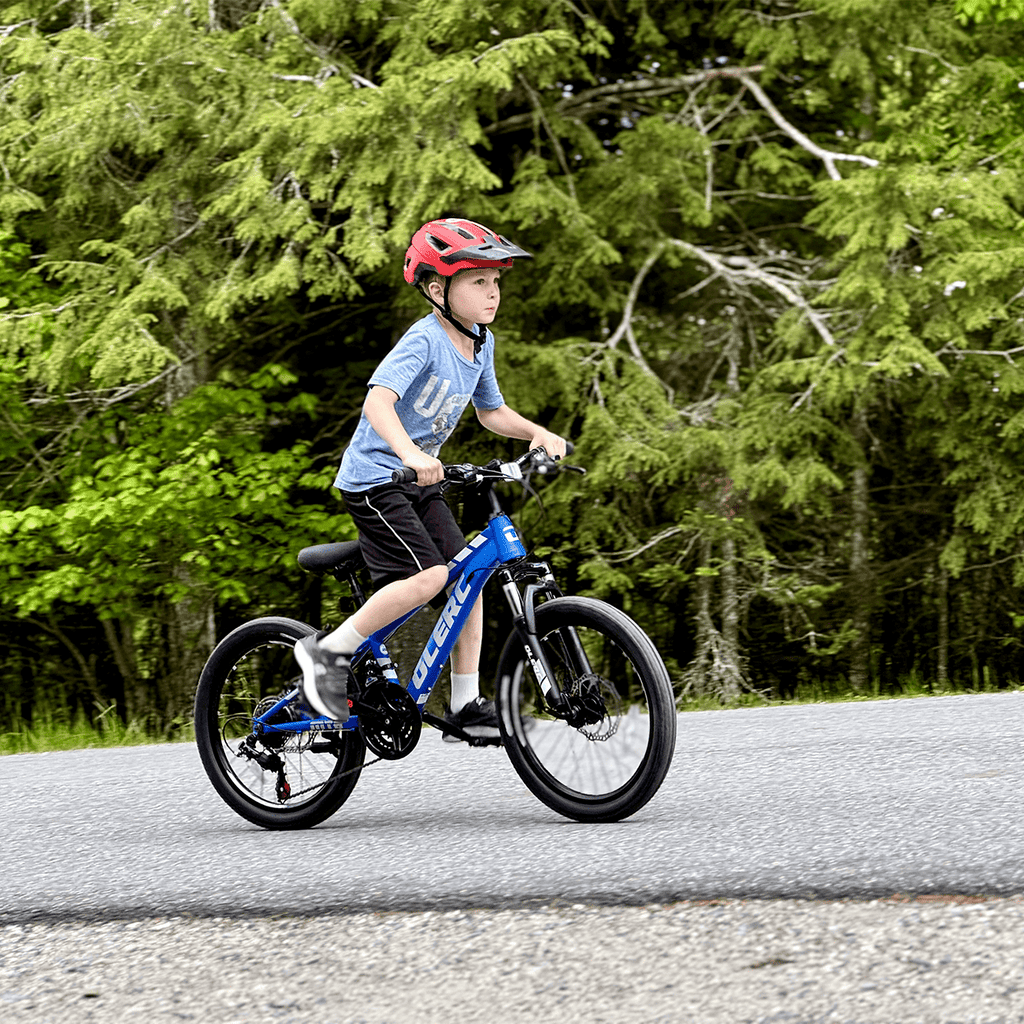 Glerc Skyline 24 Inch Kids Mountain Bike for Boys Girls 10 11 12 13 14 Years Old, 21-Speed Kid Bicycle with Front Suspension & Dual Disc Brakes & Rugged Frame, Black