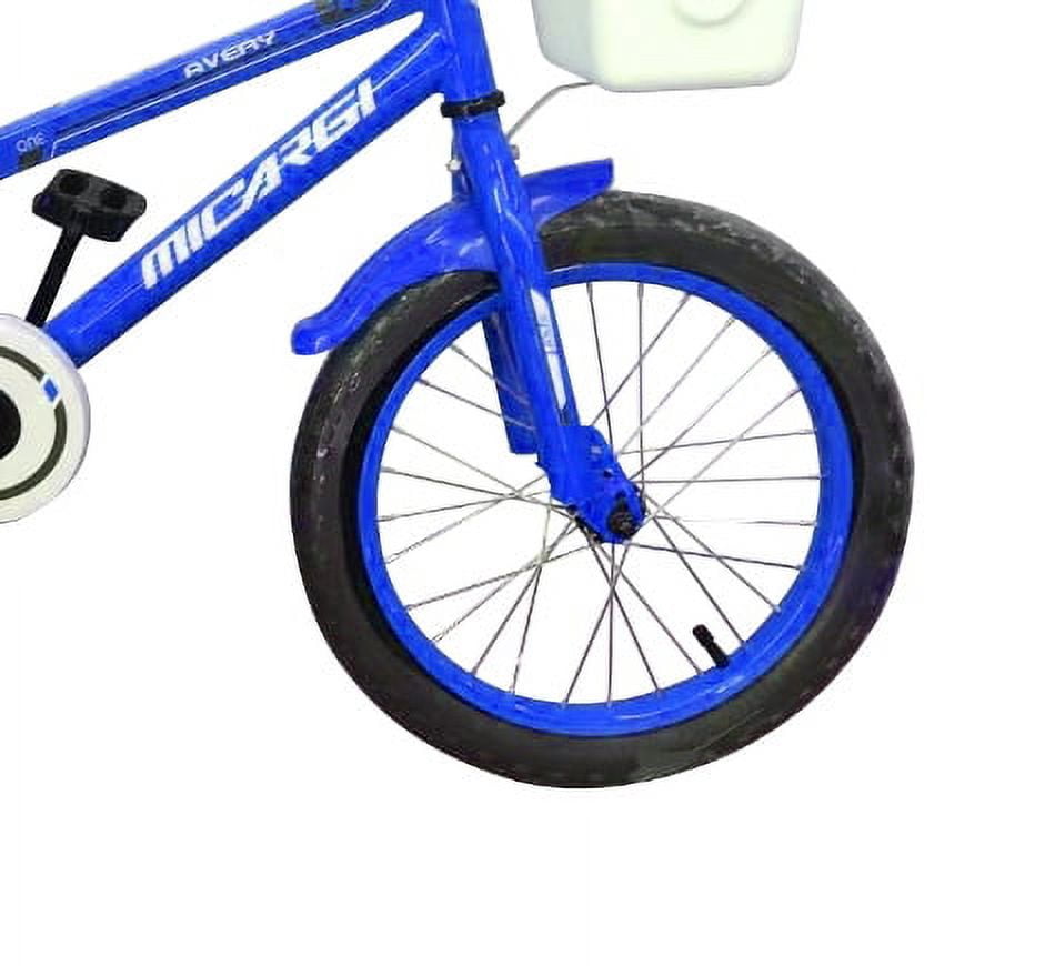 USToyOutlet 16" BMX Steel Frame Coaster Brake Bicycle One Piece Crank w/ Baskets & Fenders, Rims-Red Kid's Bike - Blue