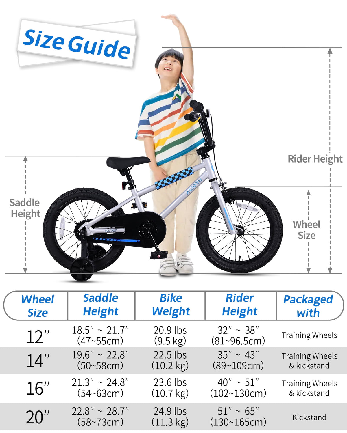 Vollsch BMX Style Kids Bike for 2-8 Years Old Boys Girls 16 Inches Toddlers Bicycle with Coaster Brake Training Wheels, Black